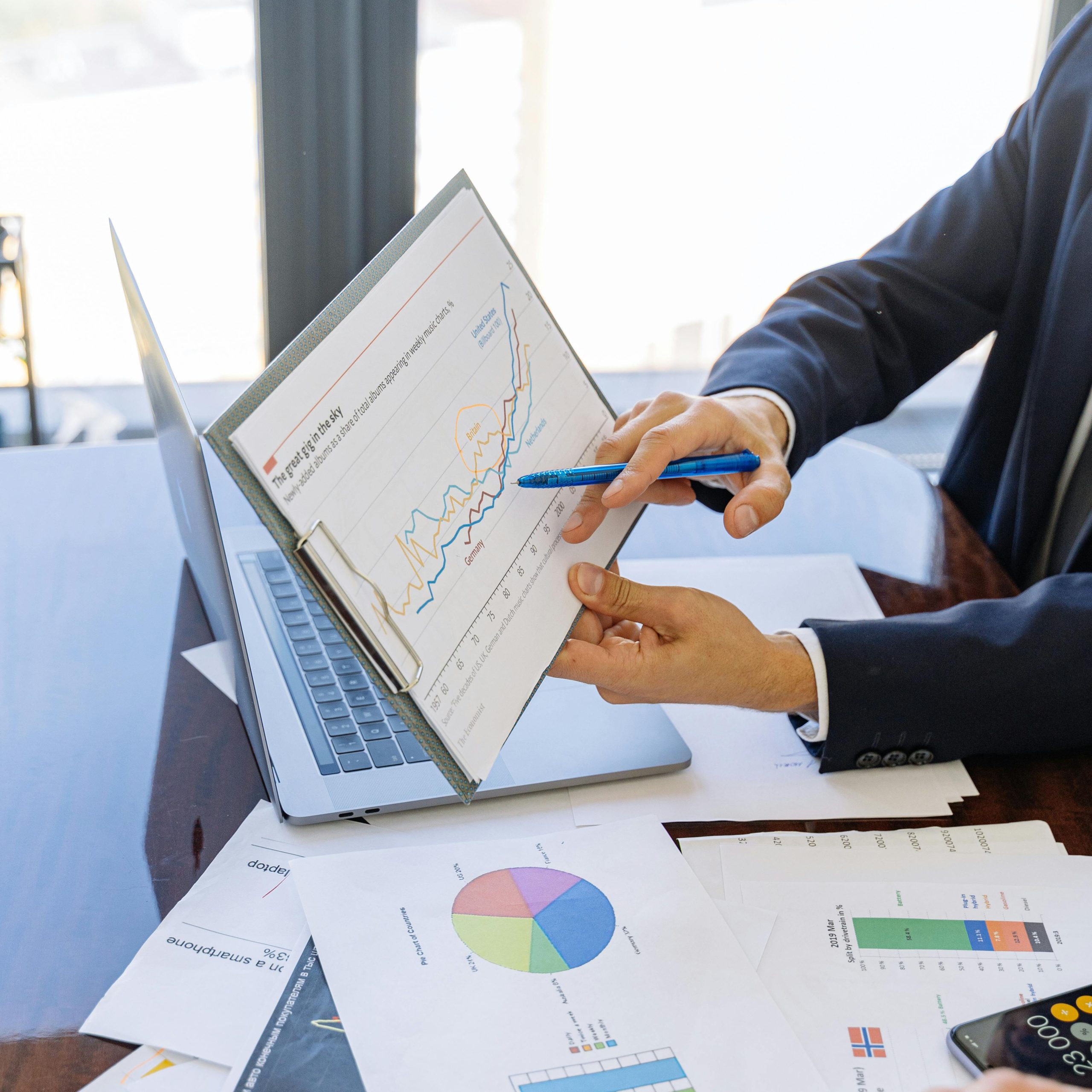 Démonstration d'un graphique de progression financière.